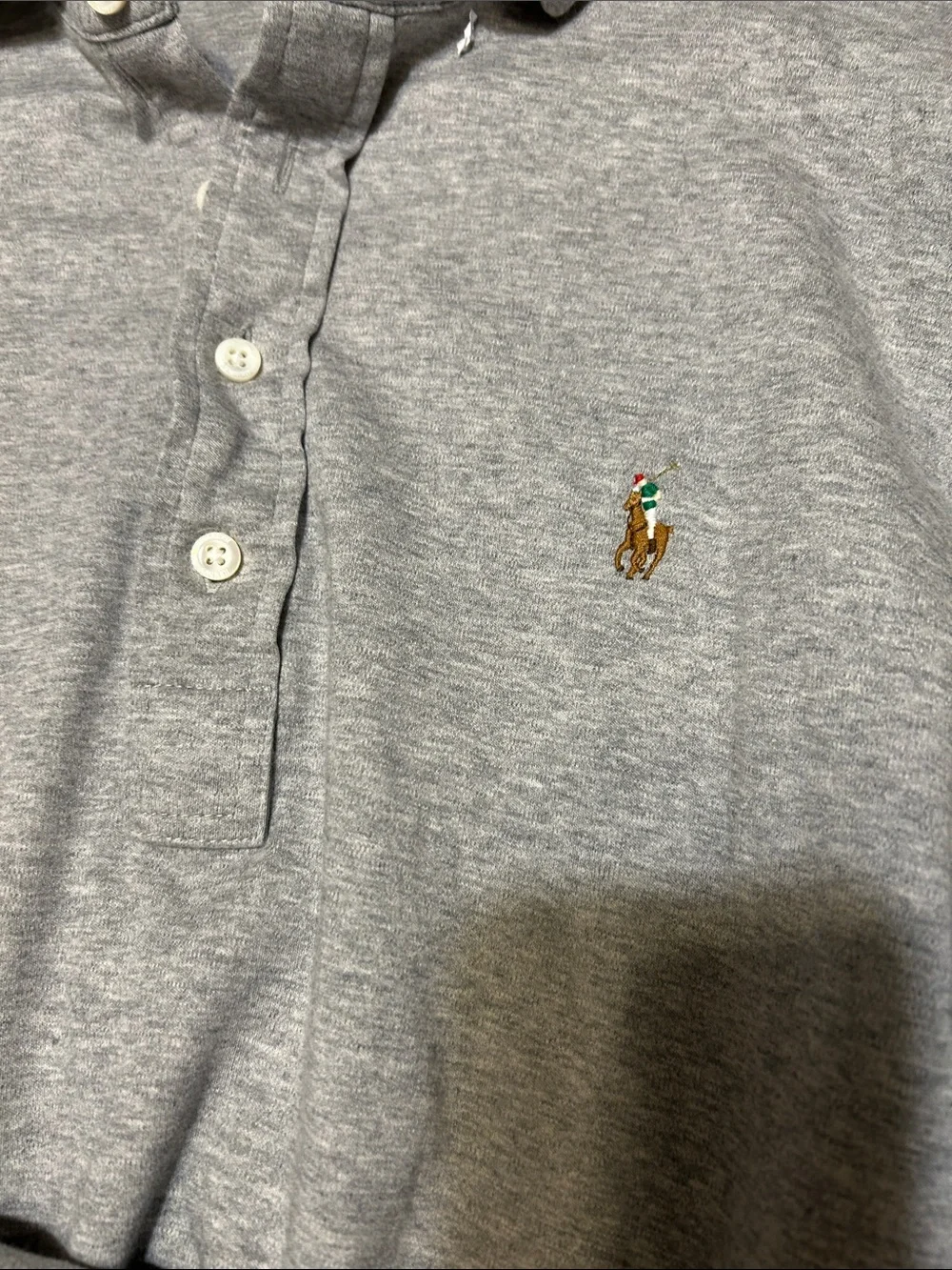 Polo by Ralph Lauren Men’s Long Sleeve Heather Gray Polo Shirt